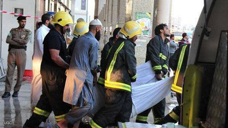 وفاة 15 معتمرا  وإصابة عدد  آخرين في حريق هائل بالمدينة المنورة