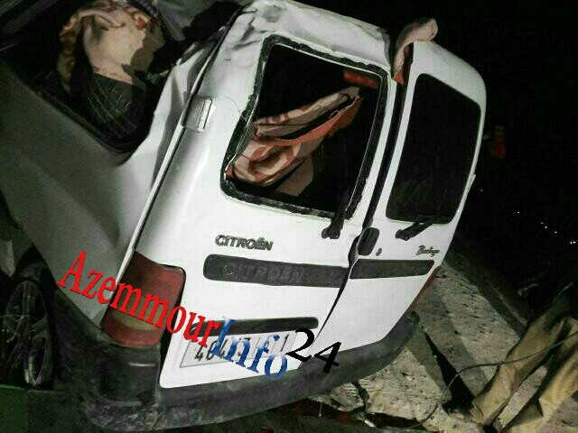 عاجل : سقوط سيارة من نوع برلينكو من فوق قنطرة ازمور