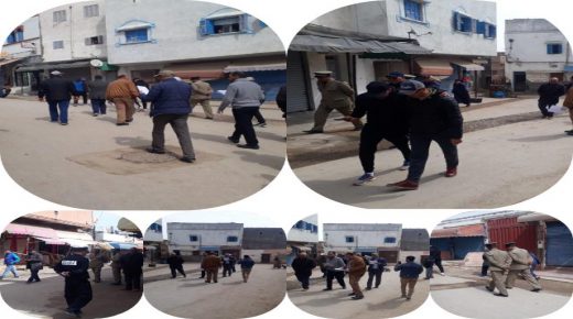 حملة تحسيسية بمدينة ازمور من قبل الجهات المسؤولة بالمدينة بخصوص فيروس كورونا