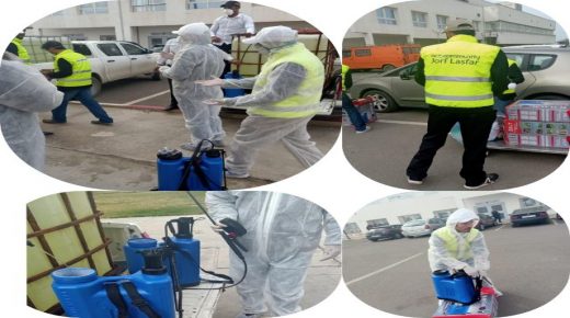 تحت اشراف عمالة اقليم الجديدة متطوعو المجمع الصناعي للفوسفاط بالجرف الاصفر يبدأون عملية لتعقيم مرافق المستشفى الاقليمي محمد الخامس بالجديدة من أجل محاصرة “كورونا”