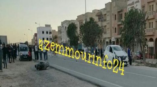 حادثة سير خطيرة ما بين سيارة ودراجة نارية بمركز سيدي علي عشية يوم عيد الفطر
