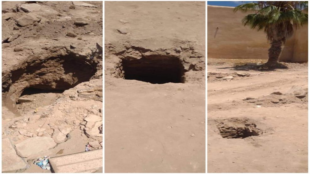 اكتشاف  حفرتين تاريخيتين بجوار اسوار مدينة أزمور العتيقة