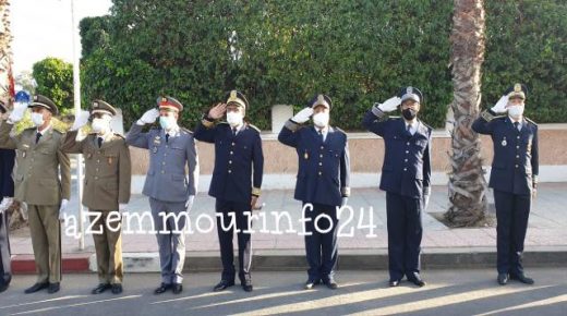 بالصور : بساحة عمالة الجديدة مراسيم تحية العلم الوطني في الذكرى الـ 65 لعيـد الاستقلال المجيد.