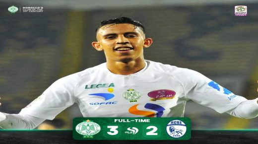 الرجاء البيضاوي يحقق الفوز على فريق سريع واد زم بنتيجة 2/3